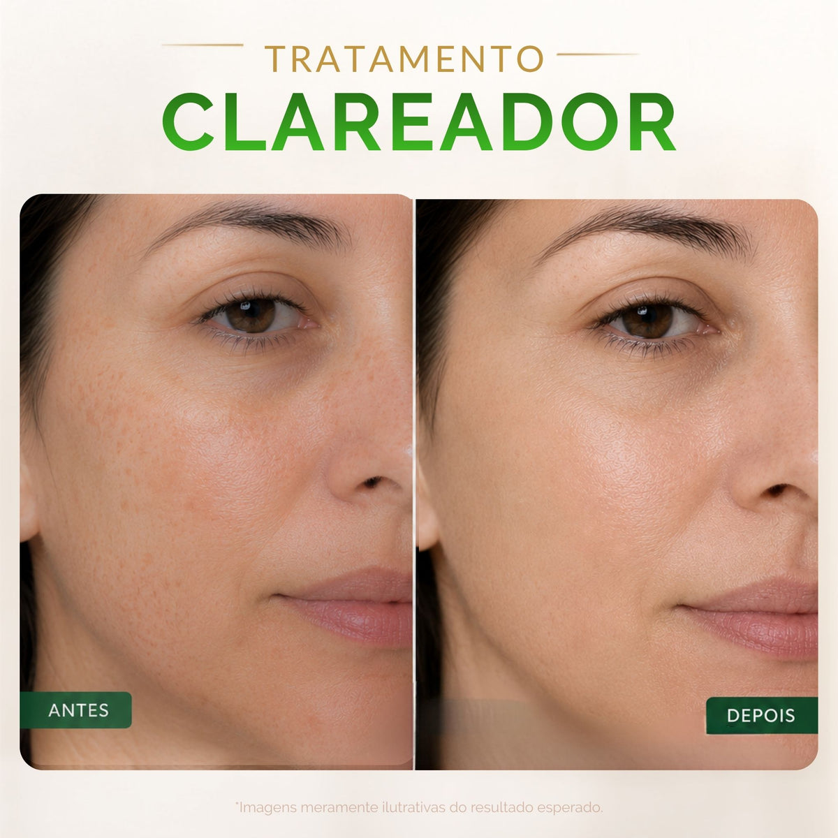 CREME CLAREADOR DIA FPS 30 ANTES E DEPOIS